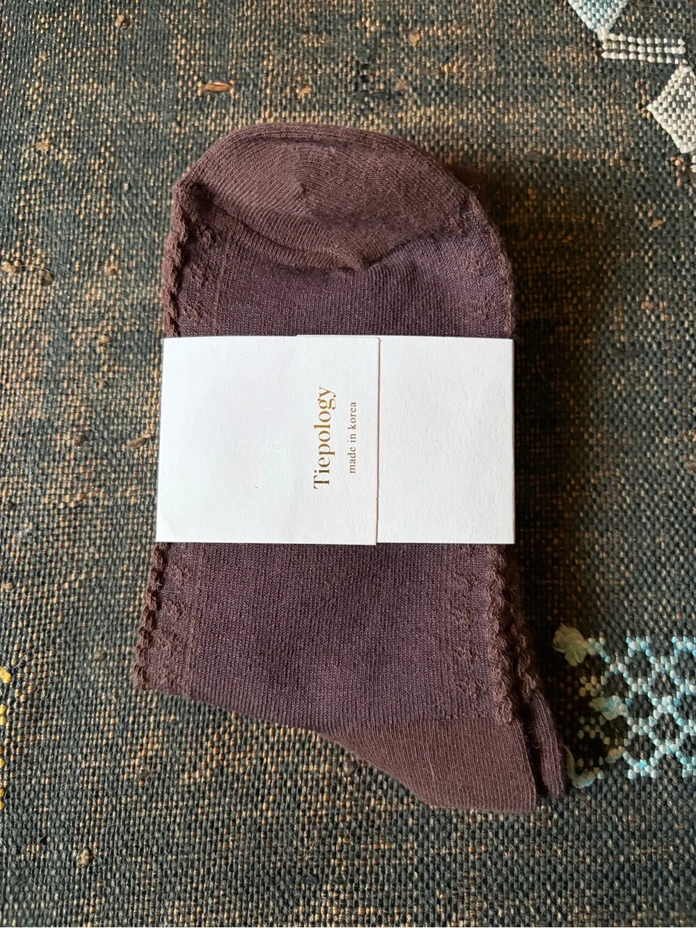 NWT Tiepology Women's socks in Brown Gothic Rose